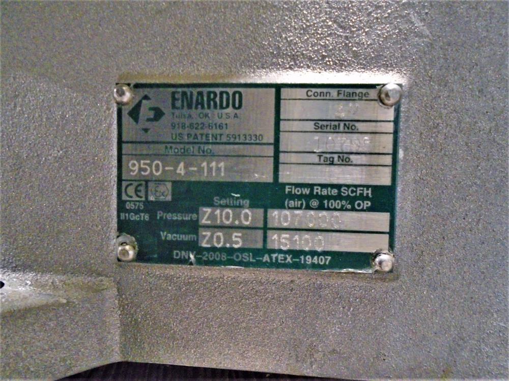 Enardo 4" 150# Pressure Vacuum Relief Vent Valve 950-4-111, Aluminum